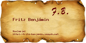 Fritz Benjámin névjegykártya